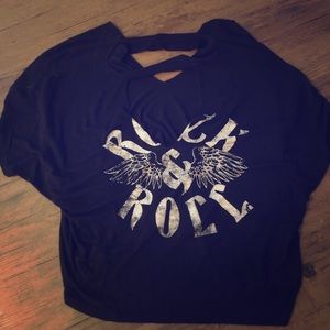 Rock and Roll Graphic V-Neck Tee